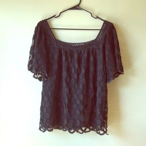 Karen Kane Black Polka Dot Shirt sz. M.